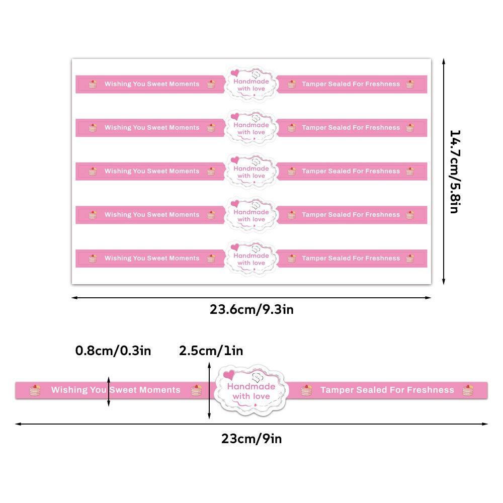 50Pcs Long Label Baking Gift Box Sticker Handmade Tamper Evident Seal Labels Gift Wrapping