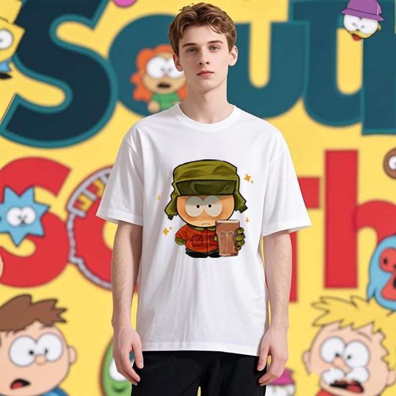 South Park Funny Cartoon Anime Graphic T-Shirt Soft Comfortable Cotton Unisex Round Neck Summer Fashion Tee for Men and Women