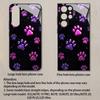 Cute Glitter Paw Print Glass phone case mobile phones fashion phone cases for Samsung Galaxy S26 S25 S24 S23 S22 FE Ultra Plus
