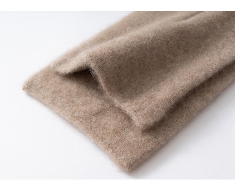 Women's 100% Pure Cashmere Knit Scarf – Versatile, Solid Color, Warm, and Perforated Design