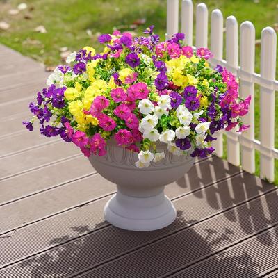 12 Bundles Faux Morning Glory - Realistic UV Resistant Artificial Flowers for Outdoor Decor, All-Season Home Decoration, Front Door Decor