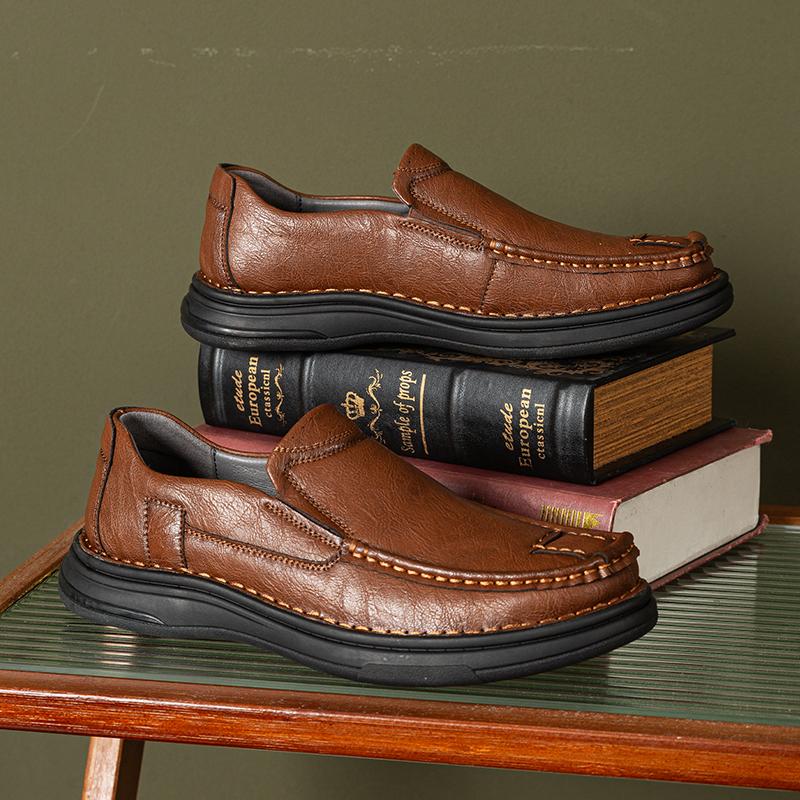 Fashion Genuine Leather Men Casual Shoe Breathable Loafers Sneakers Fashion Comfortable Slip on Flats Handmade Leisure Man Driving Shoes