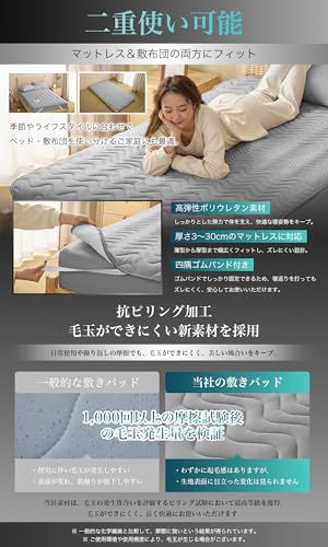 Softime Single Mattress Pad [Next-Generation Nano Material Graphene X High-Density Fiber] Bed Pad [5-Layer Construction for Temperature Control, Dehum
