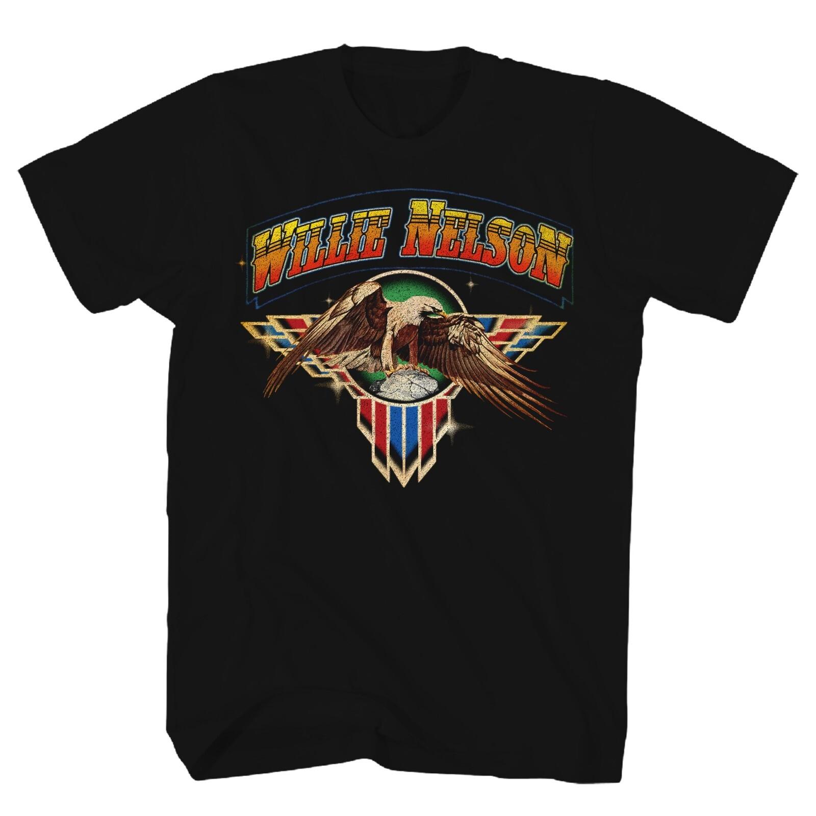 

26 Willie Nelson Eagle Emblem T Shirt Mens Licensed Rock N Roll Band Tee New Black Unisex T-Shirt 5XL різнокольоровий
