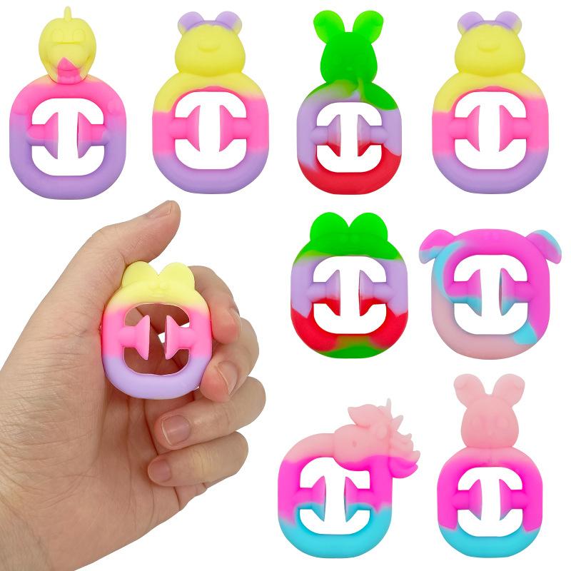 5/10/20Pcs Stress Relief Finger Hand Grip Rainbow Fidget Snapper Toy Stress Ball For Kids Adult Sensory Toys Gifts Juguetes