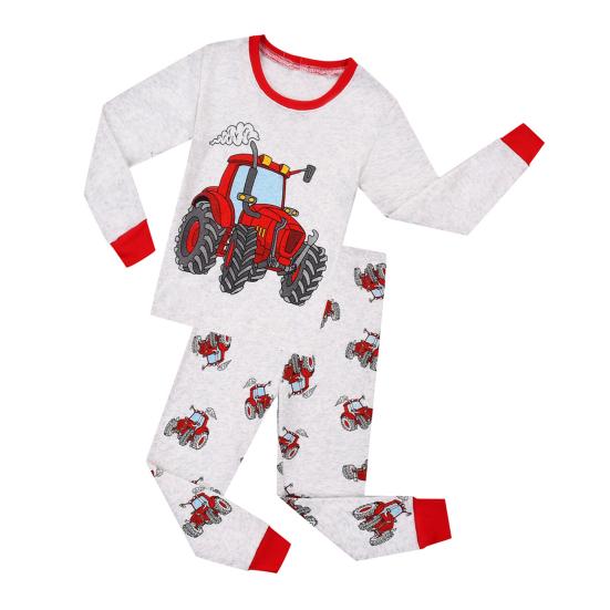 

2 шт. Детский пижамный комплект футболка с длинным рукавом с принтом брюки мягкий трикотаж одежда для сна для мальчиков девочек удобная праздничная ночная одежда 120cm