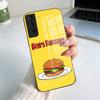 Coque de téléphone B-Bobs B-Burgers Pour Samsung S26 S25 S24 FE S23 S22 S21 Plus S20 Ultra Note20Ultra Couvercle en Verre Noir