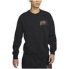 Nike Club Fleece Letter Logo Embroidery Crew Neck Fleece Lined Sweatshirt Men's Black FV4446-010