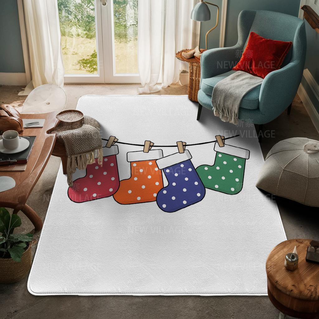 House Entrance Carpet Home Door Mat Living Room Bath Foot Bathroom Non-slip Water Absorption Rugs Bath Merry Christmas Winter