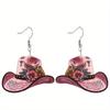 Western Style Colorful Flowers Cowboy Hat Acrylic Earrings Elegant Personality Earrings Jewelry for Women Daily Wear Holiday Gifts