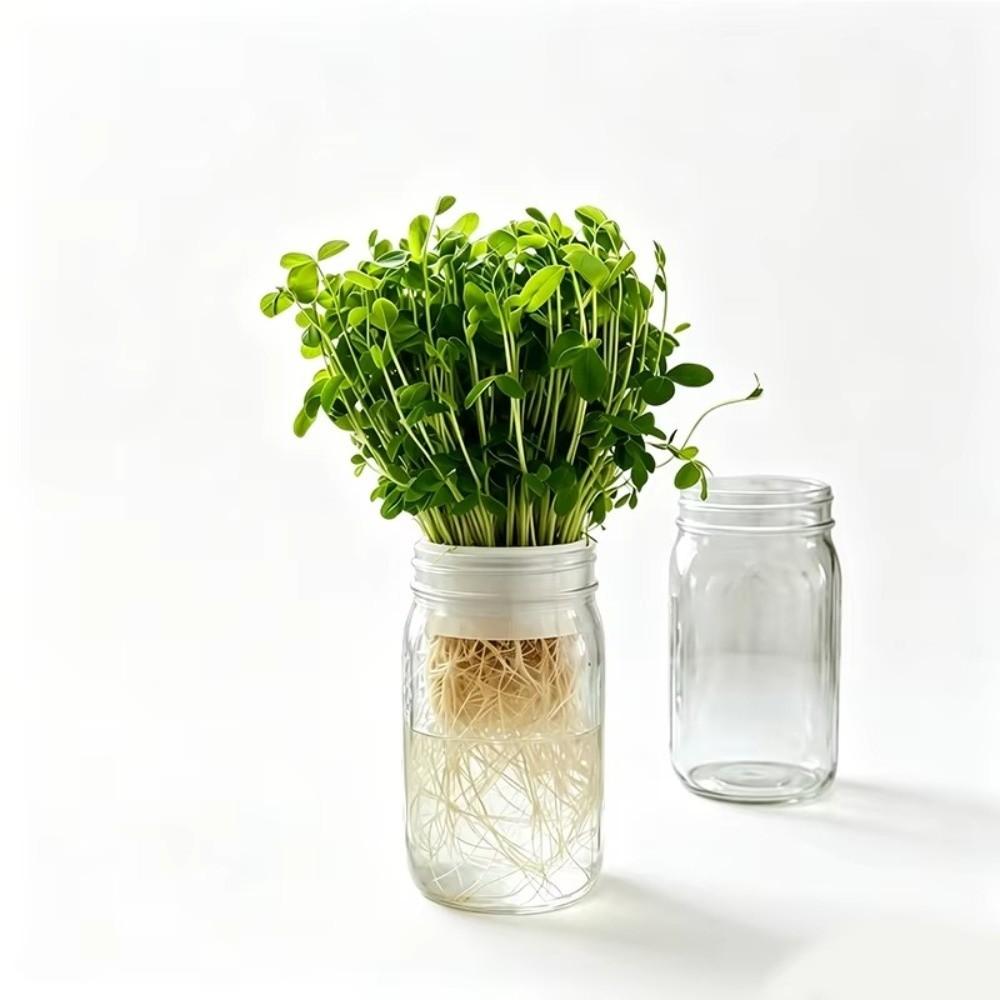 2/4pcs Plastic Jar Sprouting Lids Drain Hole Deep Tray Microgreens Sprouting Kit