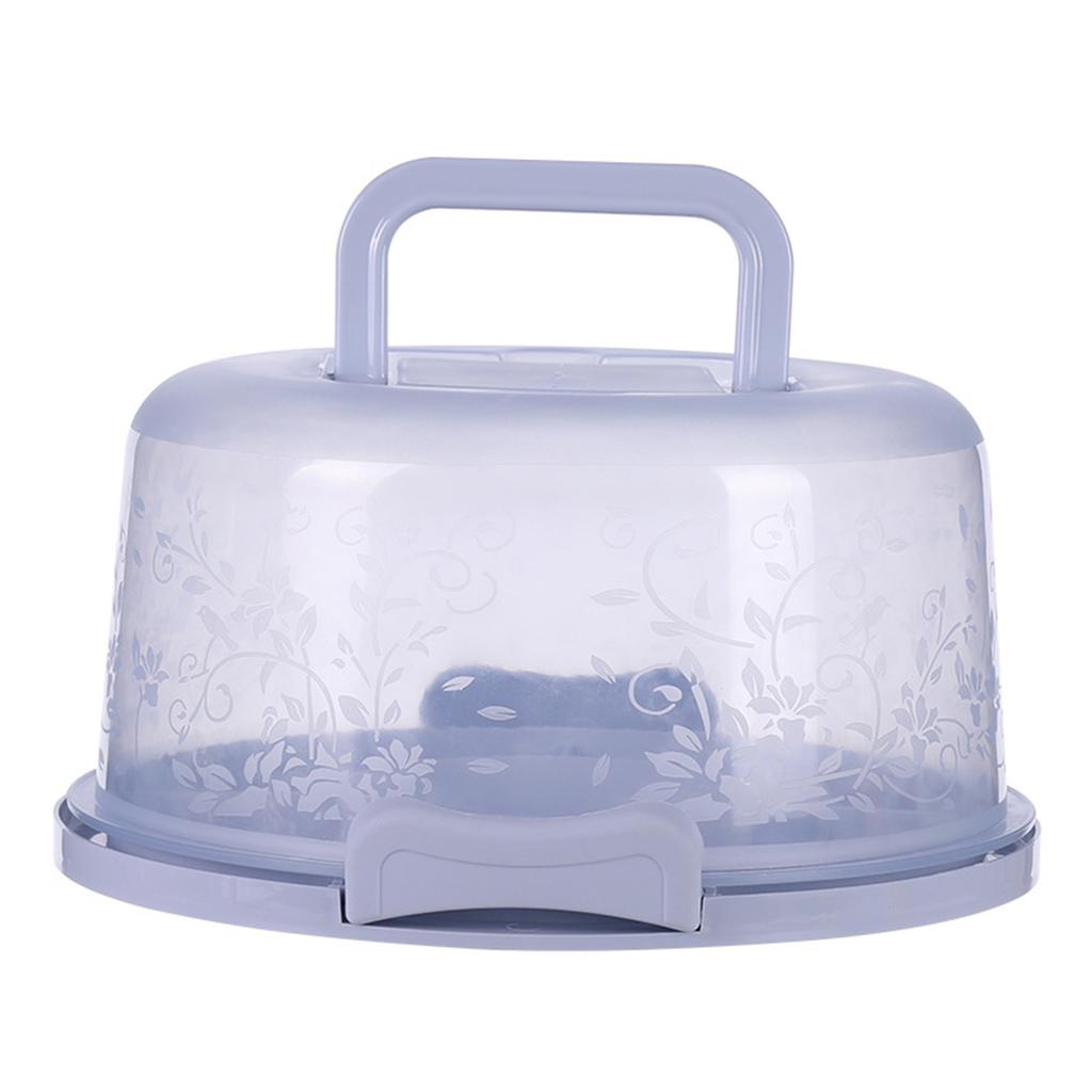Cake Holder Stand Cake Storage Container Transparent Top Design Versatile Display Damaged Prevention Baking Blue