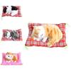 Adorable And Soft Plush Stuffed Toy Cute Sleeping Cat With Realistic Sound For Kids