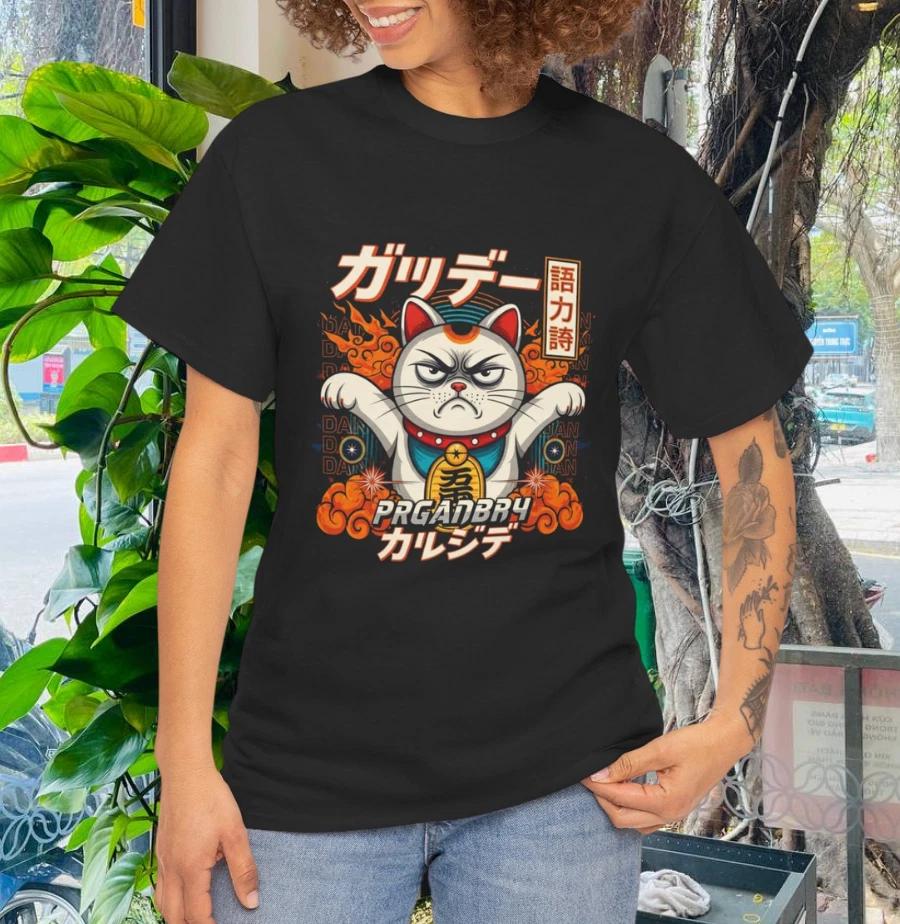 Кот Дандадан Аниме Милый Забавный Манга Турбо Бабуля Кавайный Кот Футболка XL