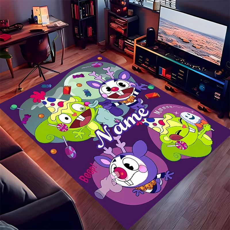 Custom Personalization Happy Tree Friends Print Area Rug - Soft, Washable Non-Slip Indoor Mat,Living Room,Home&Office Decorative Rug