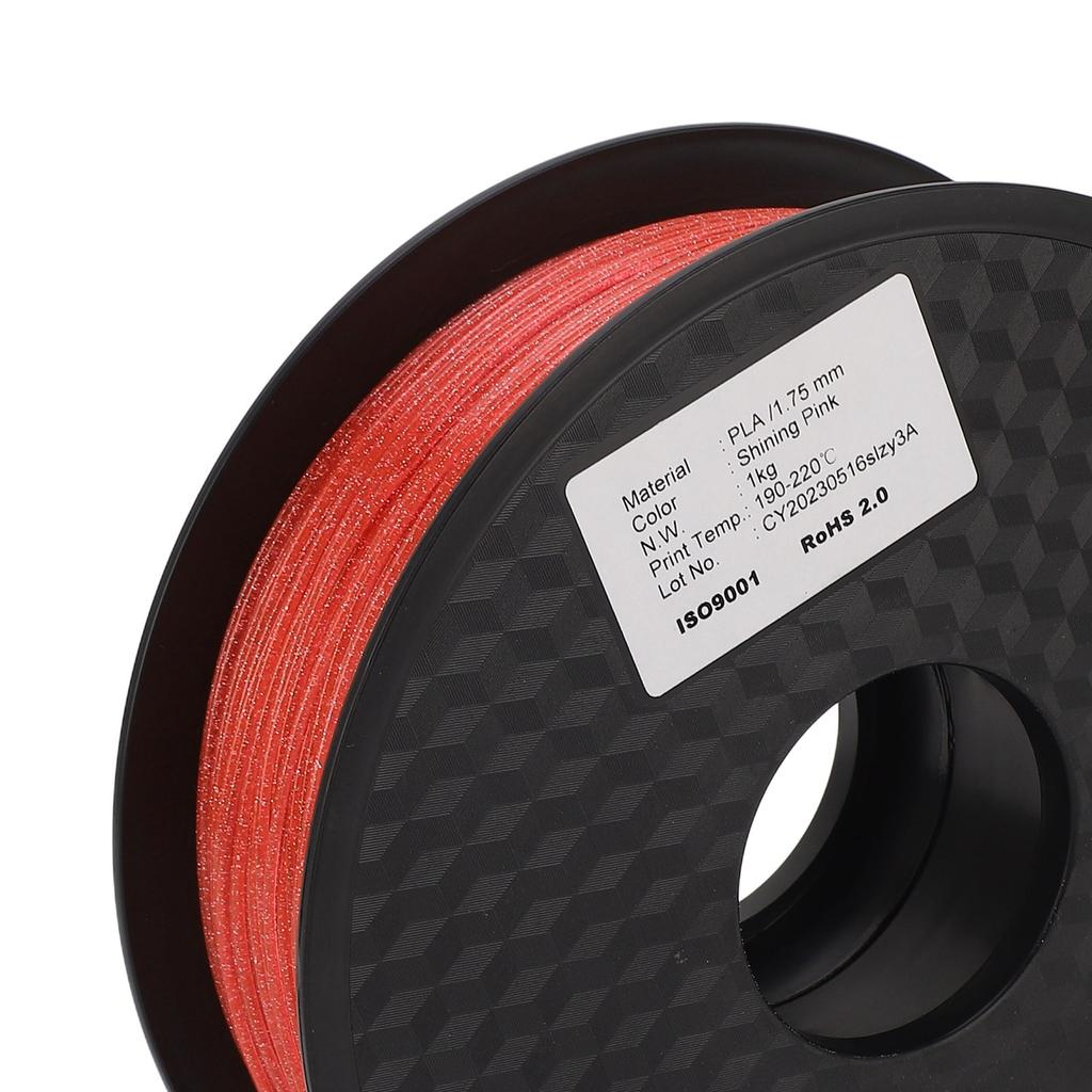 1.75mm 3D Printer Filament Glitter Pink PLA Silk Filament Printing Consumable 30‑70mm/s