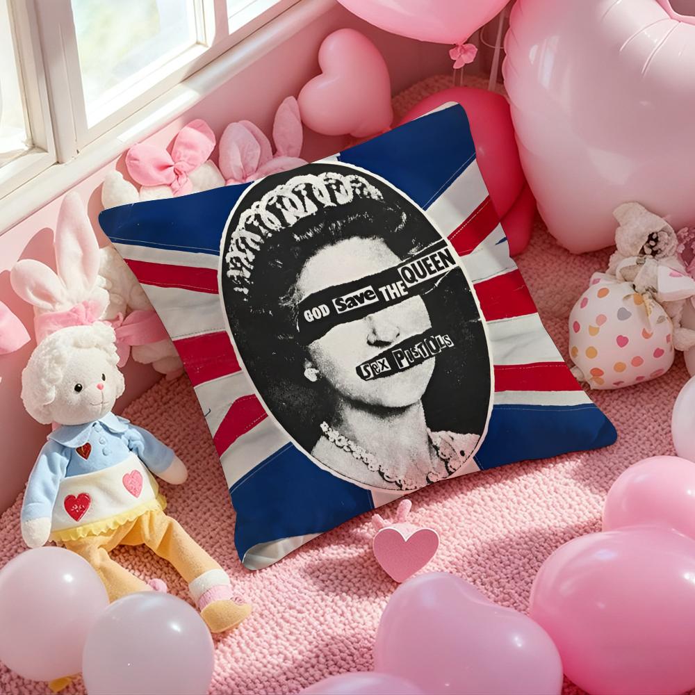 S-Save the Q-Queen Fashion Cushion Cover Pattern Printed Pillowcase for Living Room Sofa Cushion Cover & Bedroom Decor