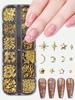 12 Grids Gold Moon Star Metallic Nail Charms 3D Y2K Jewelry Rhinestones Steel Ball Nail Art Decoration Manicure Supply Diy Nail Supplies