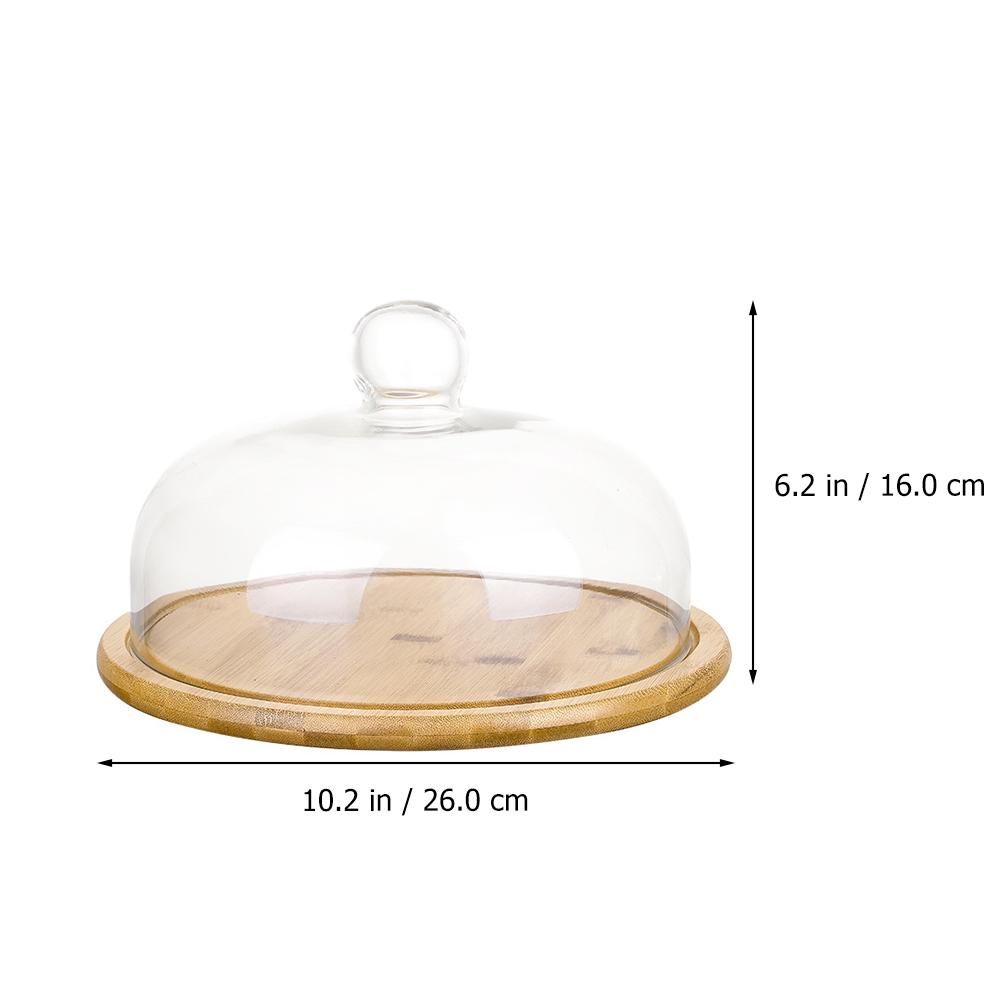 1Pcs Dessert Tray with Glass Cover Cake Plate Multipurpose Food Serving Stable Pastry Plate Housewarming Gift