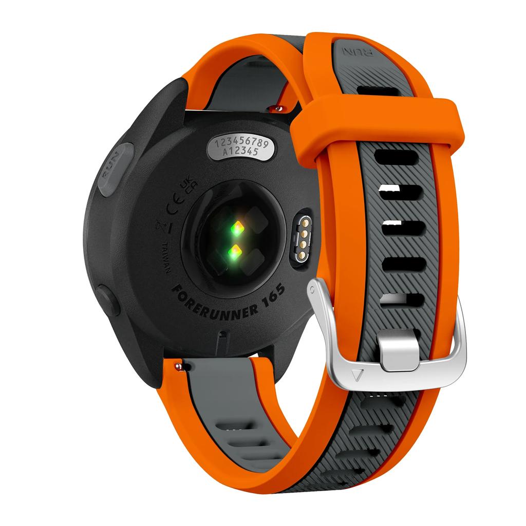20mm Quick Release Two-Tone Silicone Band For Garmin Watch Sports Strap Bracelet