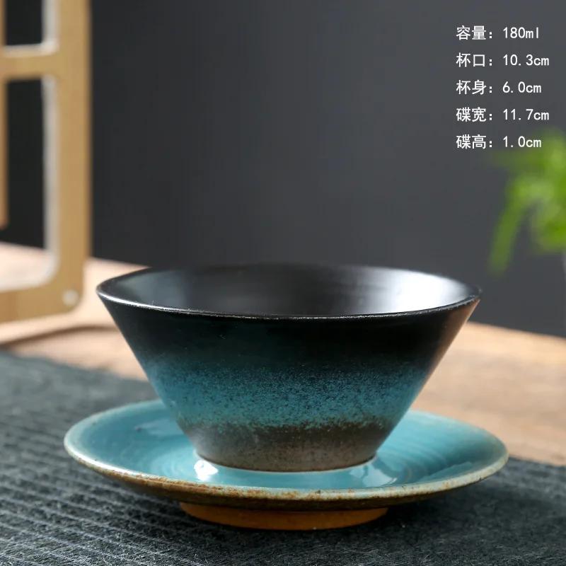 Cești de cafea din ceramică retro Set cești și farfurioare creative Cești de cafea cu latte Cești din ceramică Cești de ceai de după-amiază Cești de lapte pentru micul dejun