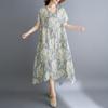 DIMANAF New 2026 Women Plus Size Summer Beach Long Dress Sundress Loose Casual Maxi Lady Floral Vintage Print Dress