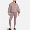 Nike Sportswear Phoenix Fleece Solid Logo Loose Crew Neck Sweatshirt Women Tops Smoky-Mauve DQ5761-208