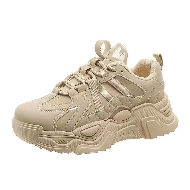 

Повседневная Простая Модная Однотонная Дизайнерская Спортивная Обувь Толстая Подошва Женская Обувь 40 хаки