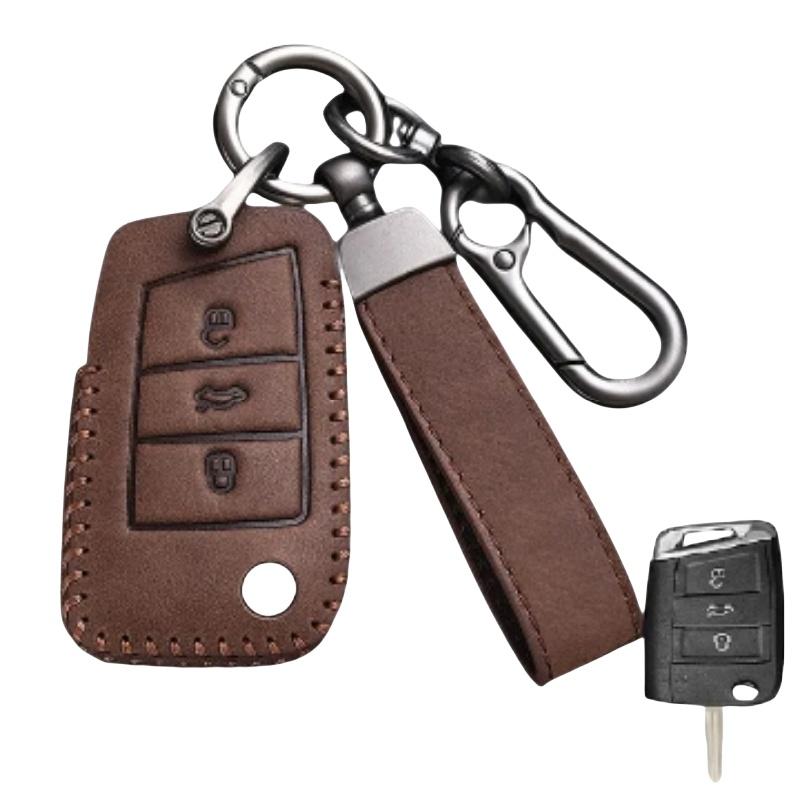 

Car Key Case Cover For Vw Volkswagen Golf 7 Mk7 Tiguan Mk2 T-Roc T-Cross Skoda Octavia Kodiaq Karoq Seat Ateca Leon Fob