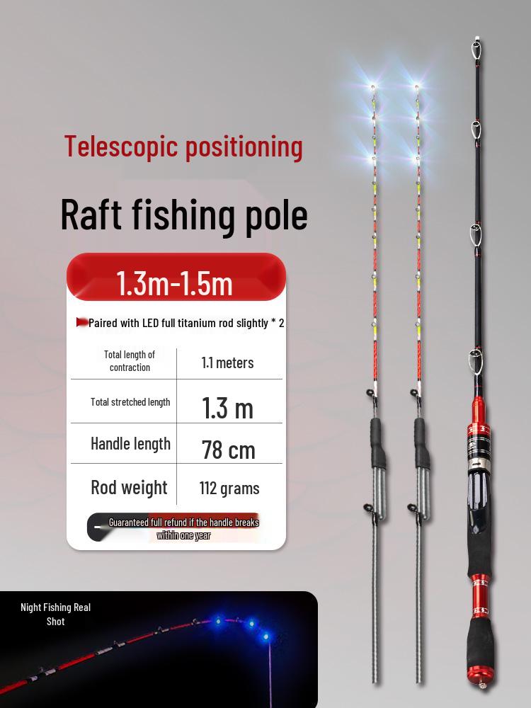 Luminous Telescopic Half-Titanium Bridge Fishing Rod with Soft Tip