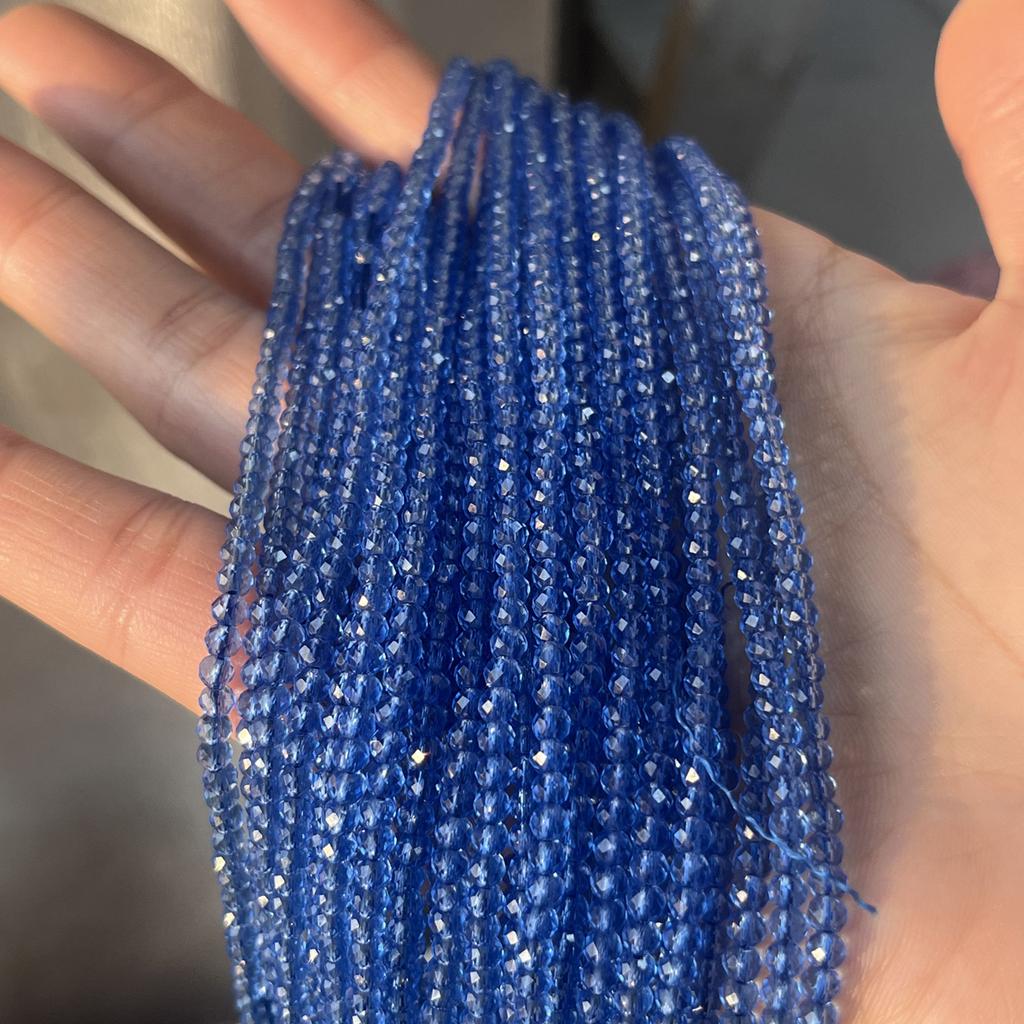 5String, Natural Stone Spinel Beads, Boho Vibrant Royal Blue Loose Spacer Beads, 2mm, 3mm for DIY Necklace, Bracelet, Anklet Accessories Crafts, 38cm