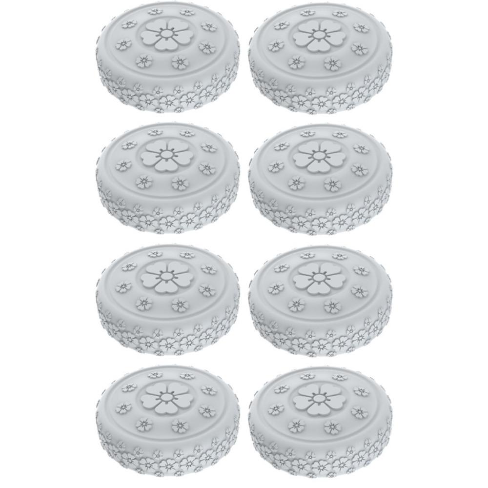 

8Pcs Silicone Luggage Wheels Protector Cover Anti-slip Shock Absorption Suitcases Wheel Protection Rings Reduce Wheel Wear серый