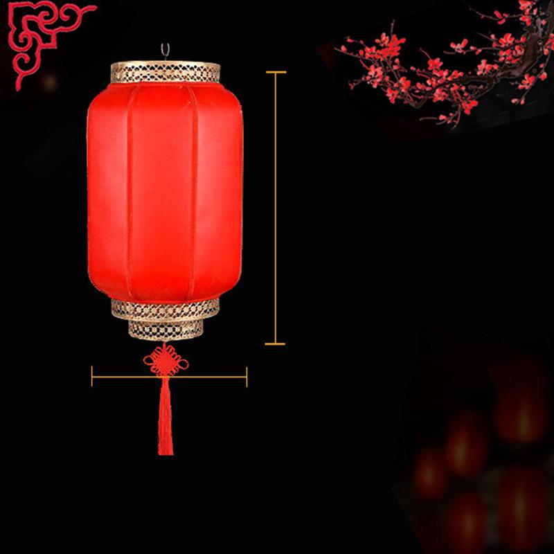 Chinese Retro Red Lantern Festival Printing Landscape Decorative Lanterns Outdoor Waterproof Sunscreen PVC New Year Lanterns
