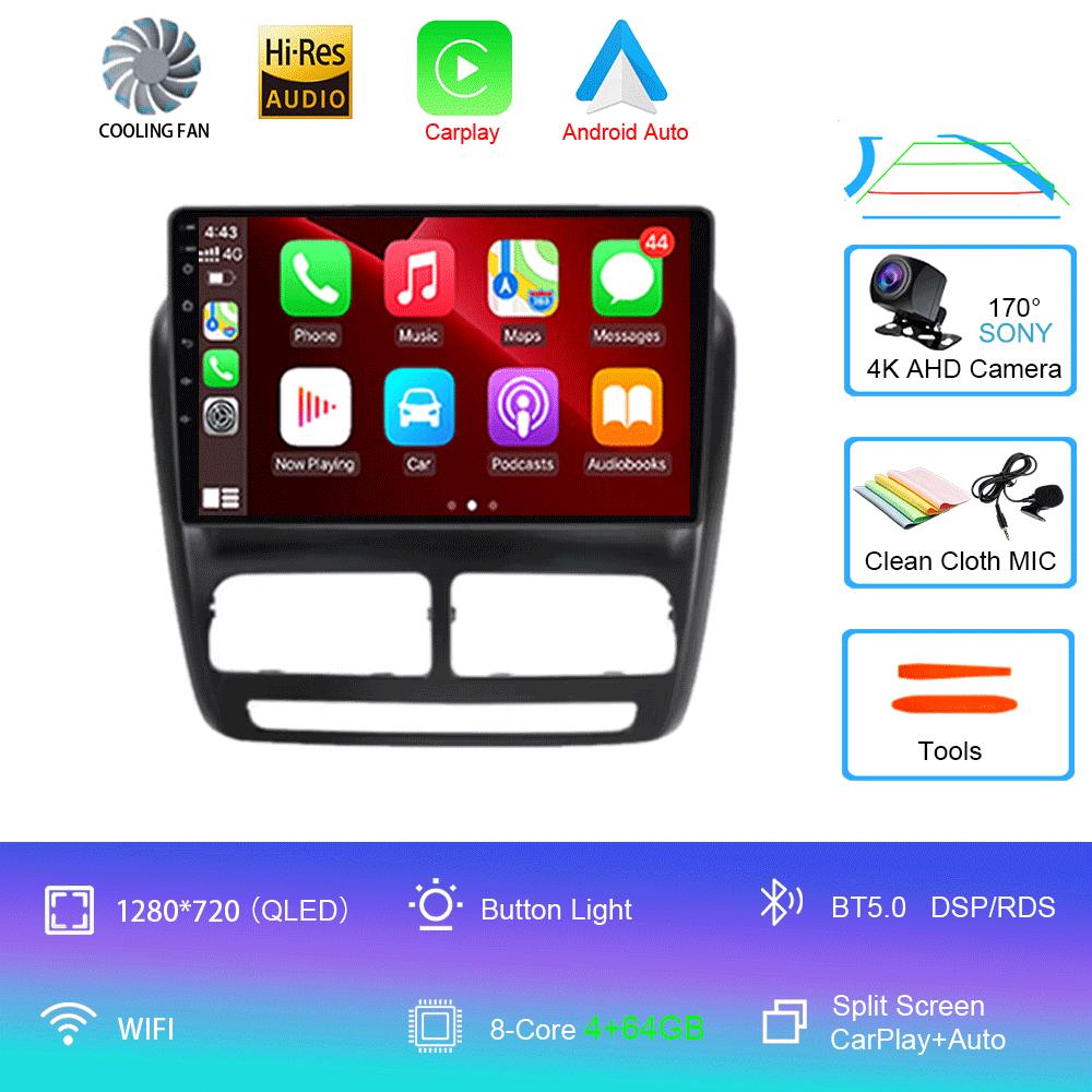 Car Radio Android 14 For FIAT Doblo 2010 2011 2012 - 2015 Navigation GPS Multimedia Video Player Stereo Carplay+auto WiFi+4G BT