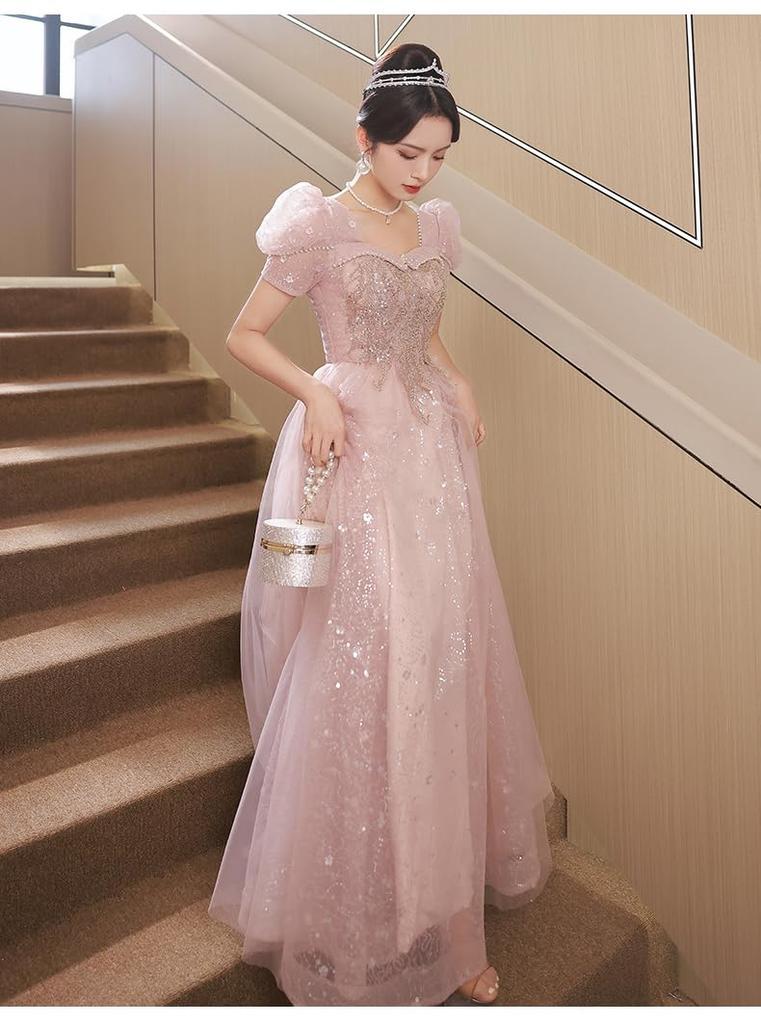 Colored Wedding Wedding Long Dress for Cocktail Party Large Size [Namie] Dress, Dress, Concerts, Dress, Bride, Dress, Wedding, Recital, (XXL, Pink)