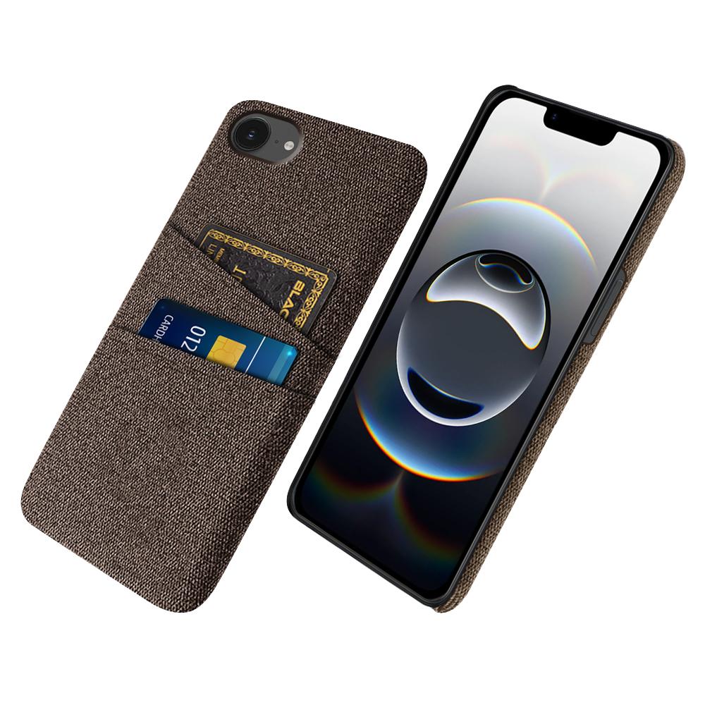 

For iPhone 16e Case Cloth + Hard PC Phone Cover with Dual Card Slots H