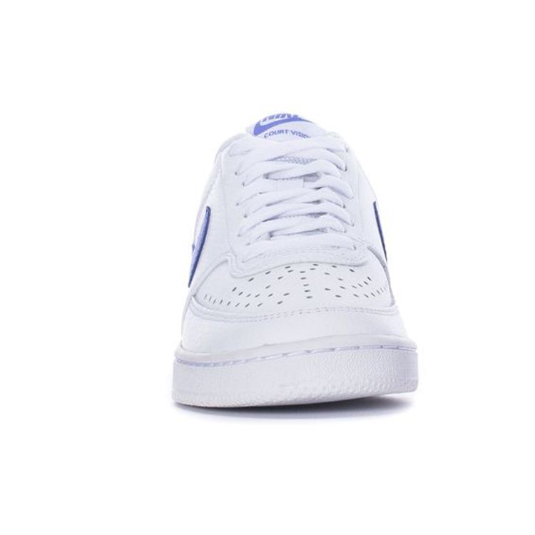 Nike Court Vision Low Synthetic Leather Non-Slip Shock Absorption Durable Low-Top Skate Shoes Women Sneaker White Blue CD5434-108