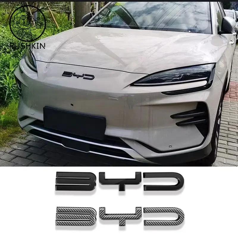For BYD Song Plus EV DMI 2024 2025 BYD SEALION 6 Accessories Car Front Bumper Emblem Badge Decal Black Carbon Logo Refit Sticker