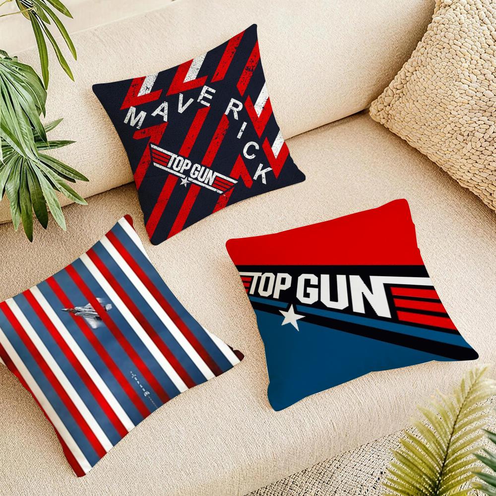 Classic Film Ttop Gun Cushion Cover Organic Linen Square Pillow Case Naturally Durable Hypoallergenic Gentle On Sensitive Skin