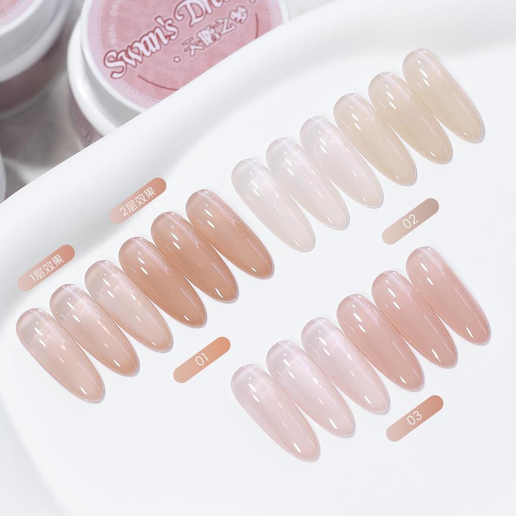 Swan Dream 3-Color Nail Art UV Gel, Nude Pink Base 25g