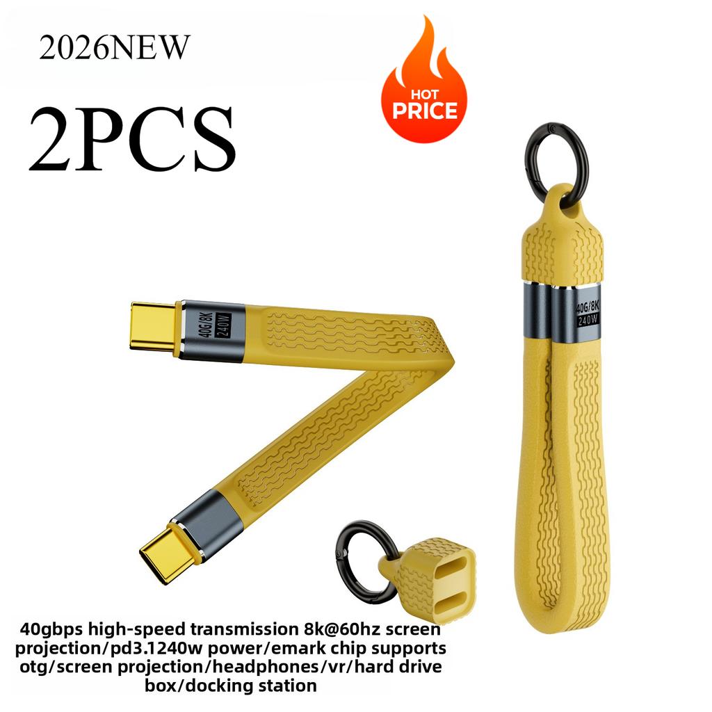 40Gbps Type C Cable 240W Fast Charge USB4 Type C To C with Keychain for Galaxy IPhone 15 Pro Max IPad Mac 8K 60Hz Video Output