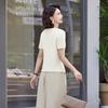 Elegant Women's Summer Two-Piece Set: Short-Sleeve Top & Wide-Leg Pants