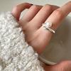 Finger Ring Natural Imitation Pearls Opening Adjustable Finger Band Silver Plated Women Ring Commuting Dating Jewelry