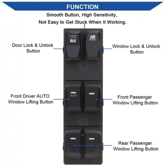 Main Window Switch Control Button For 2010-2015 Hyundai Tucson 93571-2S000 1AUTO
