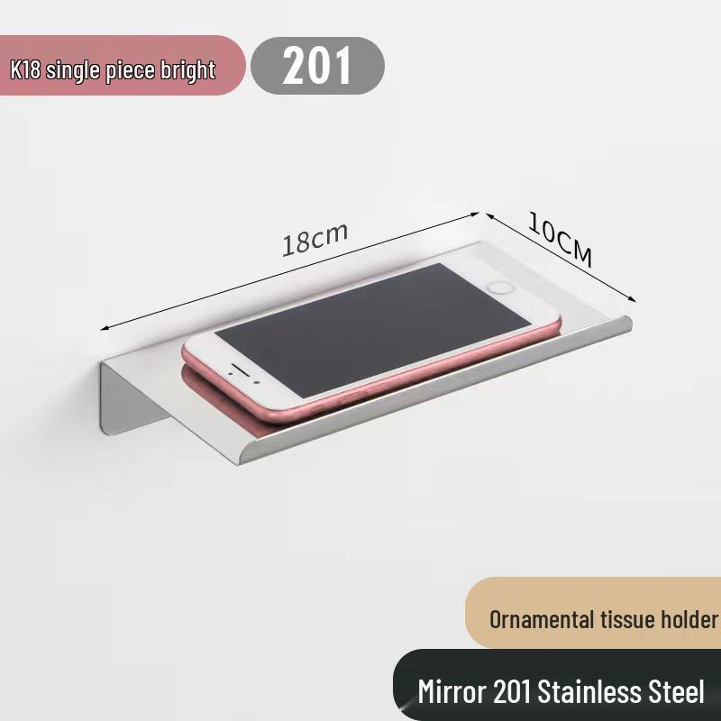 Stainless Steel No-Drill Bathroom Phone and Tissue Holder