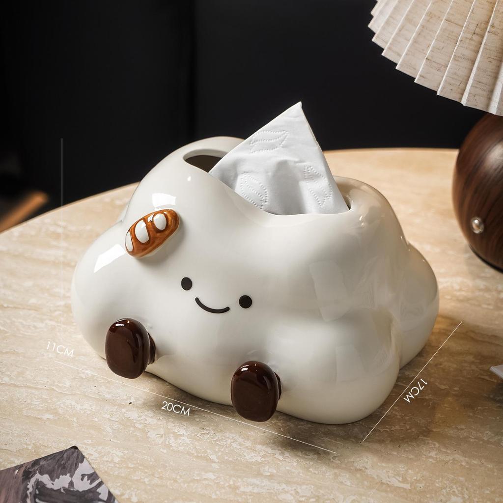 Ice Cream Style Tissue Box Ornament - Luxury High-End Living Room Paper Towel Holder for Coffee Table Decor
