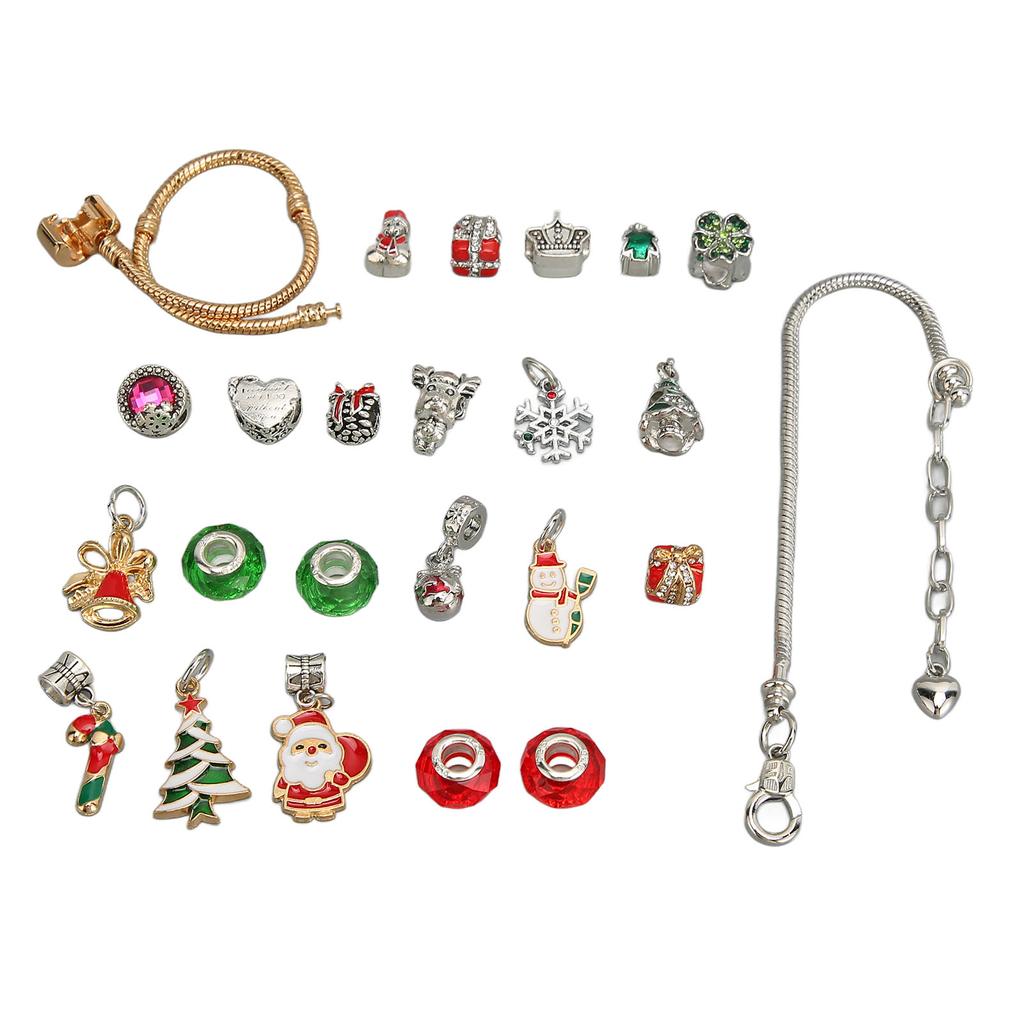 Weihnachts-Countdown-Armband-Bastelset 24 Tage Exquisites DIY Geruchloses Charm-Armband Blind Box