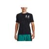 Under Armour T-shirt de Sport Running Imprimé Grand Logo Vintage Américain Col Ras du Cou Manches Courtes Homme Tops Noir 1372590-001