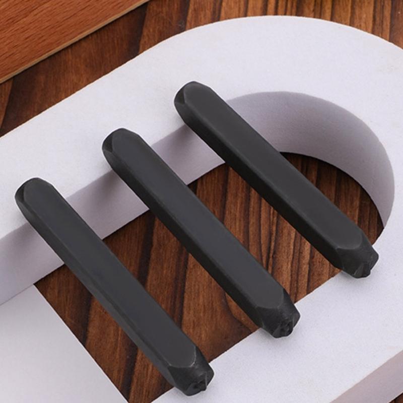 36Pcs Leather Stamping Tool Stainless Steel Handle Number and Letter Stamp Punching Tool 6mm Metal Leather Stamp Tool