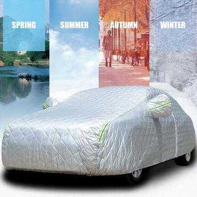 All-Weather Car Cover with Reflective Strips Thickened Cotton Full Coverage Car Cover for SUV Sedan Hatchback Sun And Snow Protection Car Cover Top